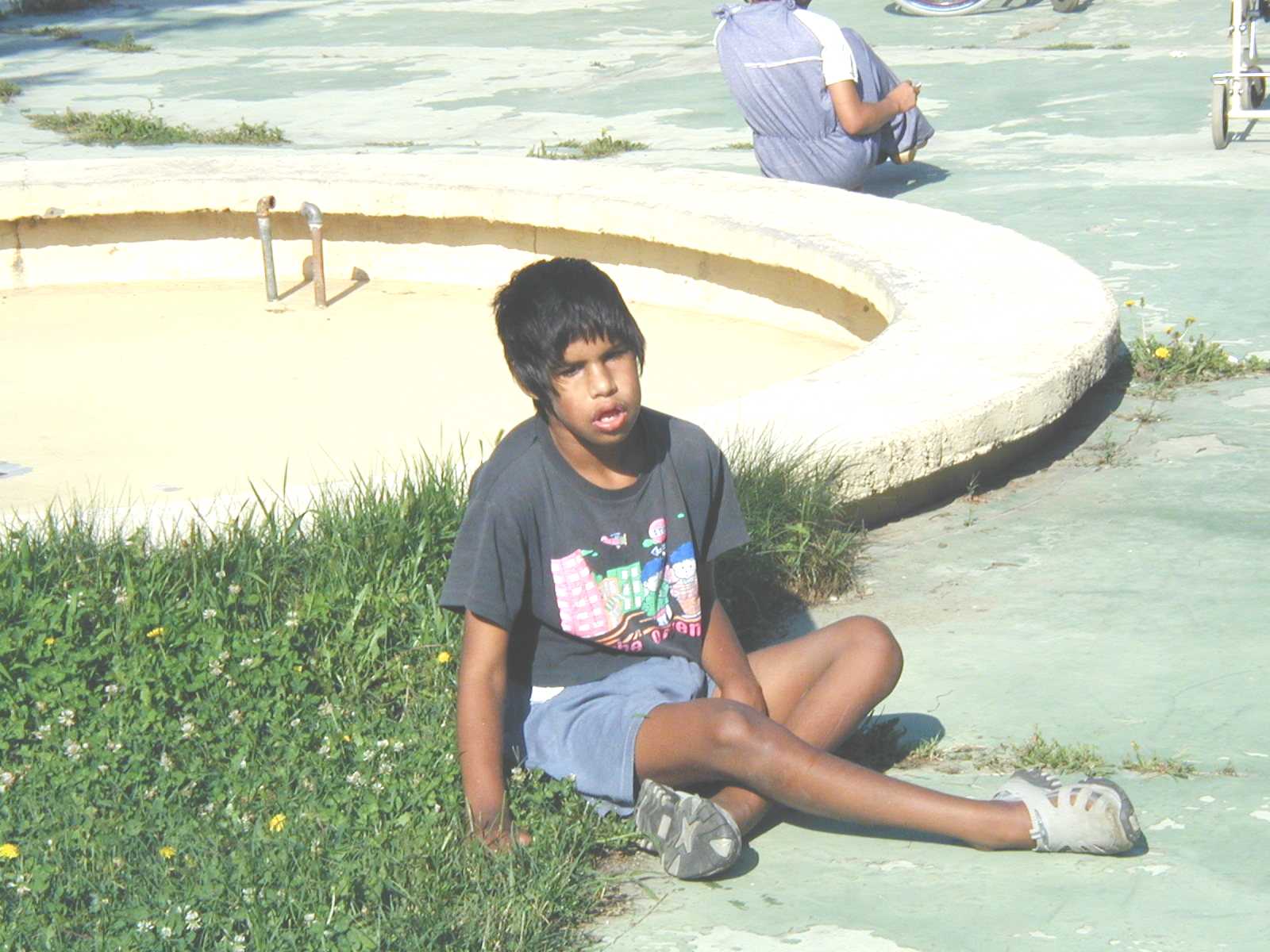 A young girl enjoying the sun in Barcs, Hungary.